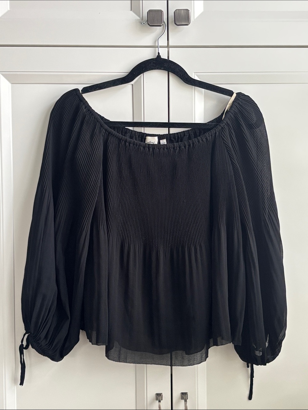 Wilfred Black Off-the-Shoulder Peasant Blouse
